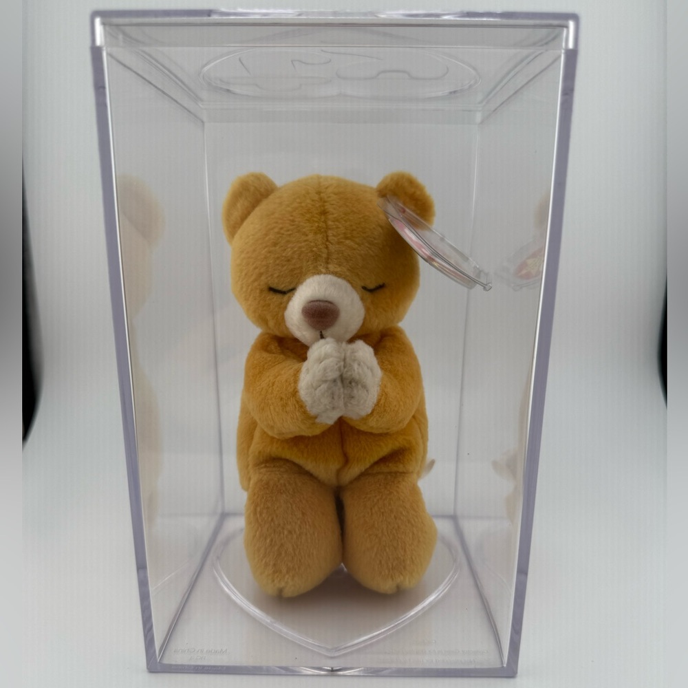 Vintage 1998 Ty Beanie Baby HOPE Praying Bear Mint Condition w/ Case Clean Tags